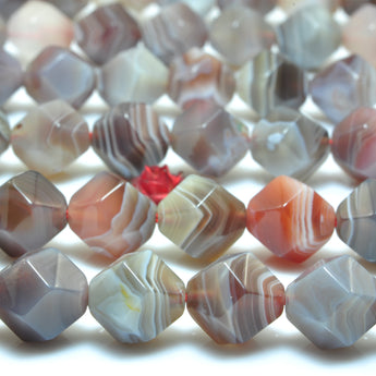 YesBeads Natural Brown Botswana Agate faceted star cut loose nugget  beads wholesale gemstone jewelry