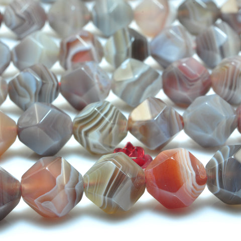 YesBeads Natural Brown Botswana Agate faceted star cut loose nugget  beads wholesale gemstone jewelry