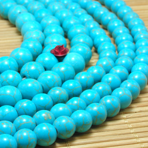 YesBeads Chinese Green Turquoise smooth round loose beads wholesale gemstone jewelry