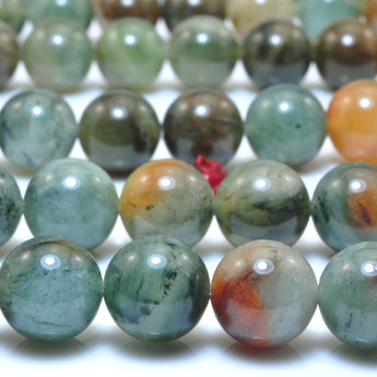 YesBeads Natural Grass Line Quartz smooth round loose beads wholesale gemstone jewelry 15"