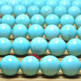 YesBeads Blue Turquoise smooth round loose beads wholesale gemstone jewelry making