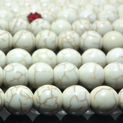 White turquoise synthetic smooth round loose beads gemstone wholesale jewelry making bracelet necklace diy