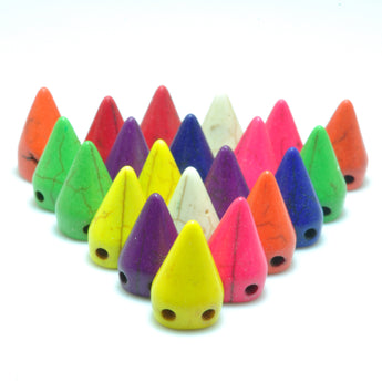 YesBeads Chinese Turquoise mix color smooth cone  Synthetic beads wholesale jewelry