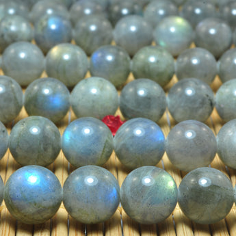 YesBeads Natural labradorite smooth round loose beads wholesale gemstone jewelry making 15"