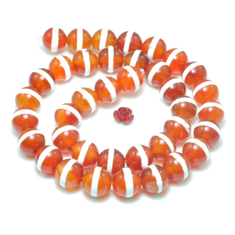 Red Agate OneLine Carnelian smooth round loose beads wholesale gemstone jewelry bracelet necklace diy