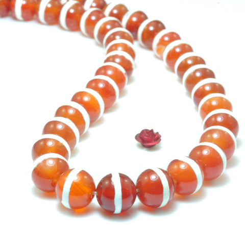 Red Agate OneLine Carnelian smooth round loose beads wholesale gemstone jewelry bracelet necklace diy