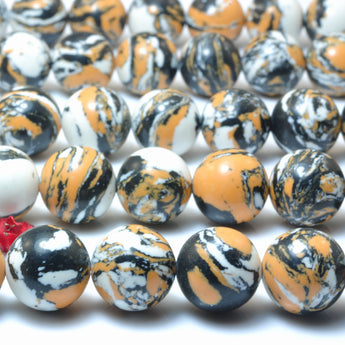 YesBeads Tiger skin synthetic stone smooth round beads wholesale jewelry making