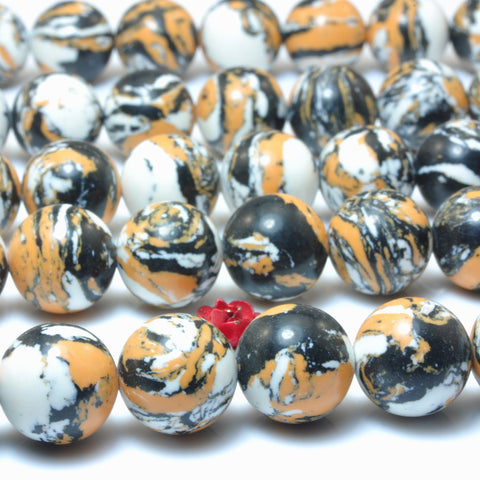 YesBeads Tiger skin synthetic stone smooth round beads wholesale jewelry making