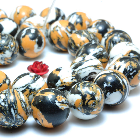 YesBeads Tiger skin synthetic stone smooth round beads wholesale jewelry making