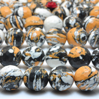 YesBeads Tiger skin synthetic stone faceted round beads wholesale jewerly making