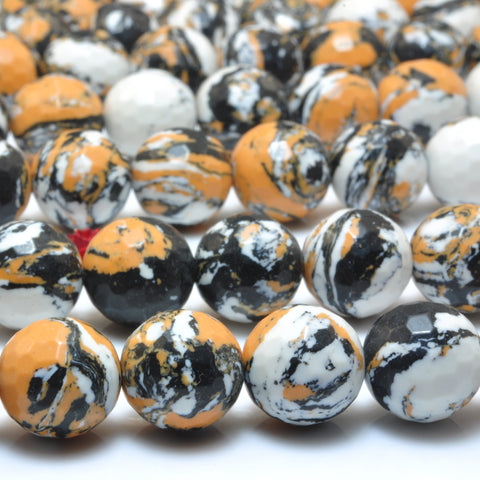 YesBeads Tiger skin synthetic stone faceted round beads wholesale jewerly making