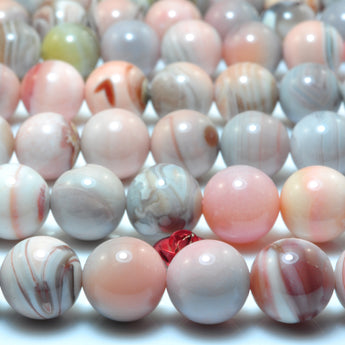 Natural Botswana Agate smooth round loose beads pink gray gemstones wholesale jewelry making bracelet diy stuff