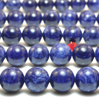 YesBeads Natural Blue Sodalite AAA Grade smooth round loose beads gemstone wholesale jewelry making 15"