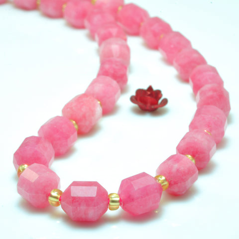 YesBeads Malaysia Red Jade faceted double terminated point beads wholesale jewelry  making