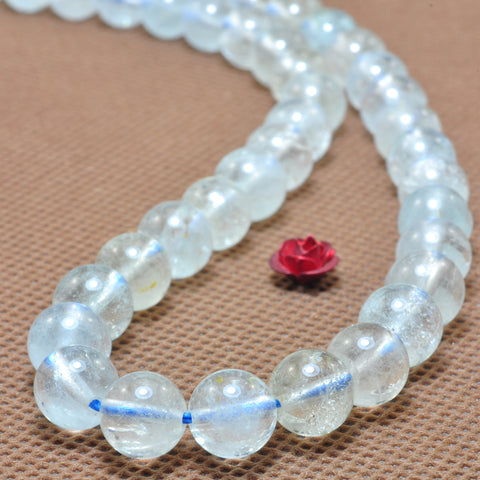 YesBeads Natural Topaz Crystal smooth round loose beads wholesale gemstone jewelry making 15"