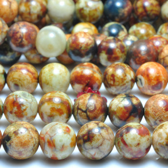 YesBeads Enamel Stone smooth round loose beads wholesale gemstone jewelry making 15"