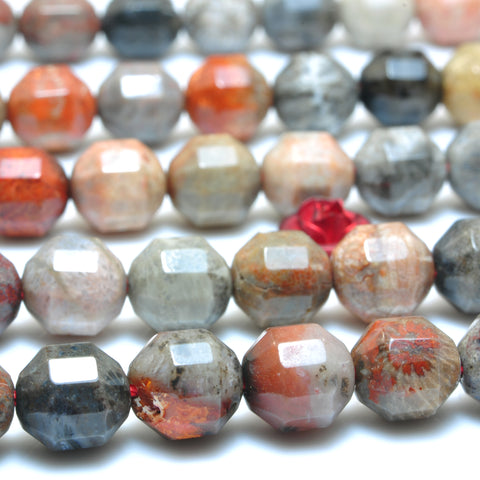 YesBeads Natural Fossil Coral Jasper faceted double terminated point beads wholesale gemstone jewelry making15"
