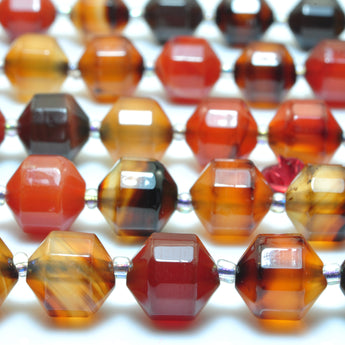 YesBeads Rainbow Agate faceted double terminated point beads wholesale gemstone jewelry making 15"