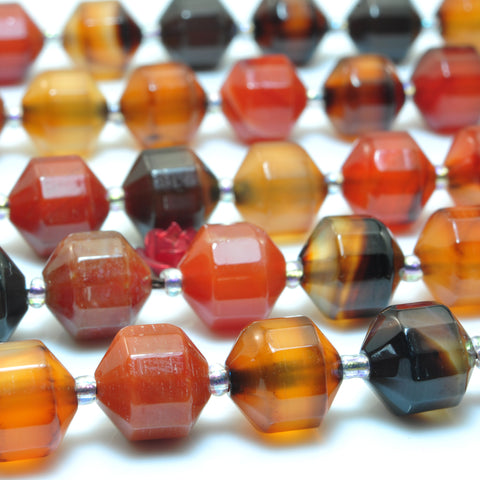 YesBeads Rainbow Agate faceted double terminated point beads wholesale gemstone jewelry making 15"