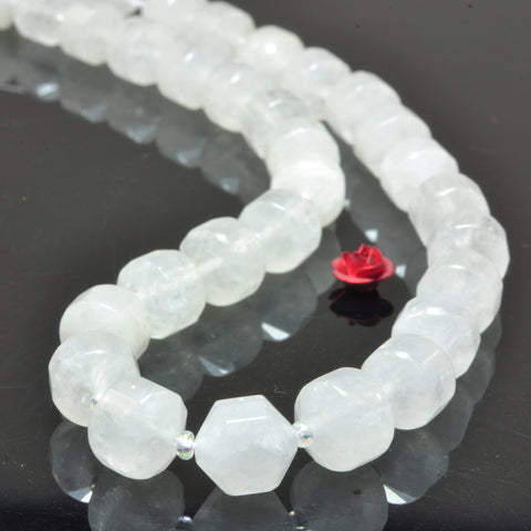YesBeads Natural White Jade faceted double terminated point beads wholesale gemstone jewelry making 15"