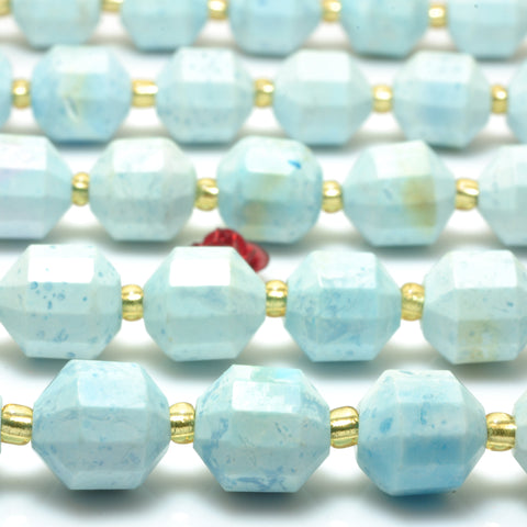 YesBeads Blue Turquoise faceted double terminated point beads wholesale gemstone jewelry making 15"