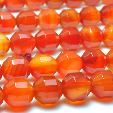 YesBeads Natural Red Agate faceted double terminated point beads wholesale gemstone jewelry making 15"