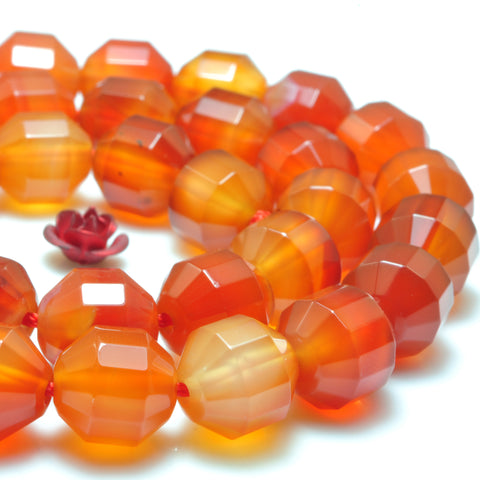 YesBeads Natural Red Agate faceted double terminated point beads wholesale gemstone jewelry making 15"