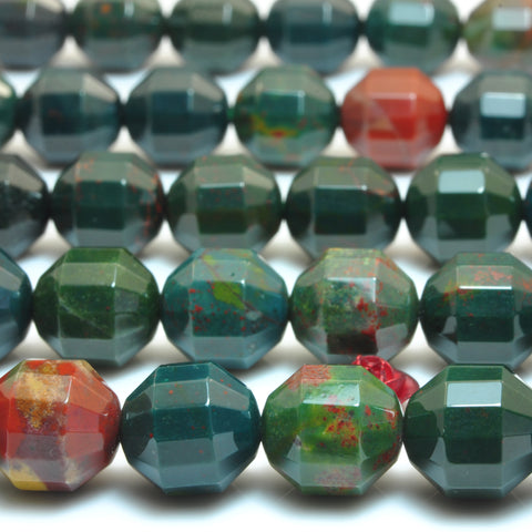 YesBeads Natural Green Bloodstone Heliotrope faceted double terminated point beads wholesale stones gemstone jewelry making