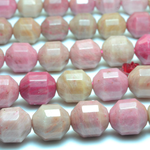 YesBeads Natural Pink Rhodonite faceted double terminated point beads wholesale loose gemstone jewelry