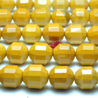 YesBeads Natural Yellow Mookaite faceted double terminated point beads wholesale loose gemstone jewelry