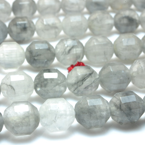 YesBeads Natural Gray Rock Crystal faceted double terminated point beads wholesale gemstone jewelry making