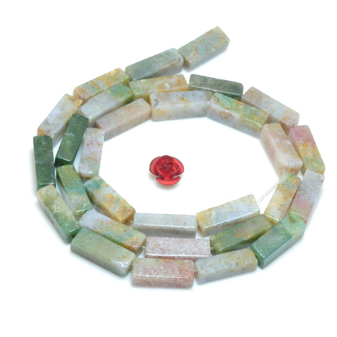 YesBeads Natural Indian Agate smooth rectangle beads gemstone wholesale jewelry making 15"