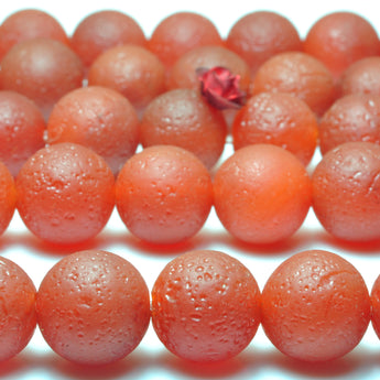 YesBeads Red Agate matte round beads wholesale loose gemstone jewelry making