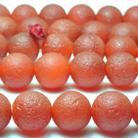 Natural Carnelian matte round beads red gemstone wholesale jewelry making bracelet diy stuff