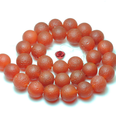 YesBeads Red Agate matte round beads wholesale loose gemstone jewelry making