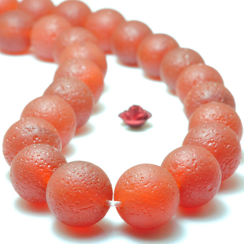 YesBeads Red Agate matte round beads wholesale loose gemstone jewelry making