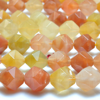 Natural Red Rutilated Quartz faceted star cut beads red rabbit hair crystal wholesale gemstone jewelry making 15''