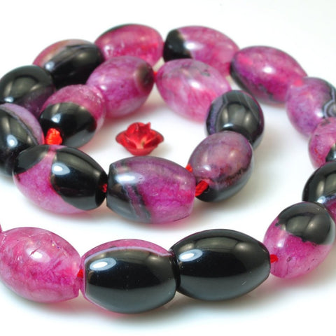 YesBeads Rose Red Agate smooth rice beads wholesale gemstone jewelry 10x14mm