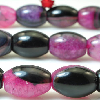 YesBeads Rose Red Agate smooth rice beads wholesale gemstone jewelry 10x14mm