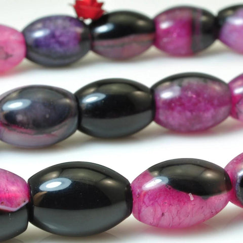 YesBeads Rose Red Agate smooth rice beads wholesale gemstone jewelry 10x14mm