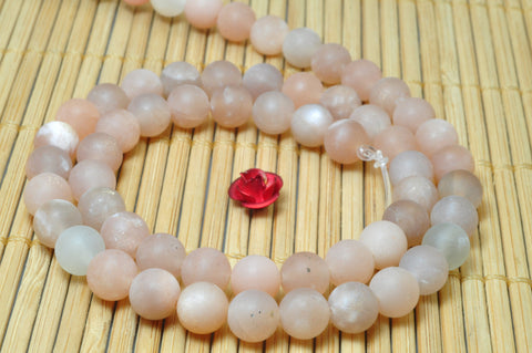 YesBeads Natural New Sunstone matte round beads gemstone wholesale jewelry design 15''