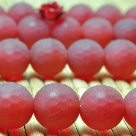 47 pcs of Natural Carnelian matte and faceted  round beads in 8mm (128 faces)