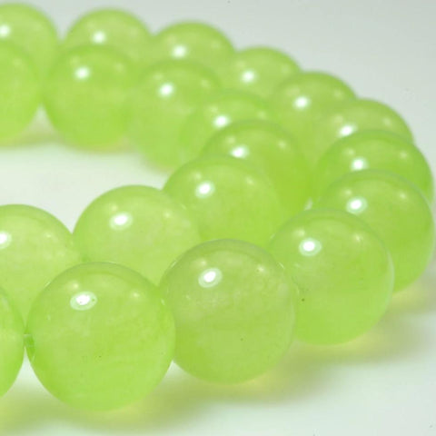 YesBeads Green Jade smooth round loose beads wholesale gemstone jewelry making