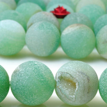 31 pcs of  Green Agate matte round beads in 12mm