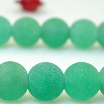 62 pcs of Green Aventurine matte round beads in 6mm