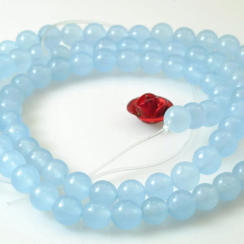 92 pcs of Natural  Blue Jade smooth round beads in 4mm