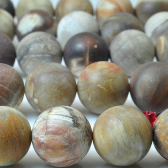 32 pcs of  Natural Wood stone matte round beads in 12mm