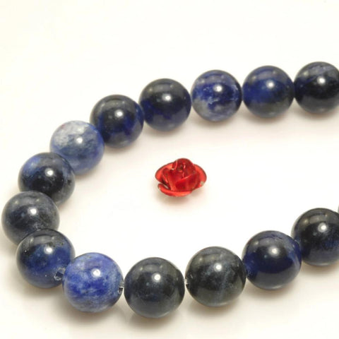 47 pcs of A Grade-- Natural Blue stone smooth round beads in 8mm