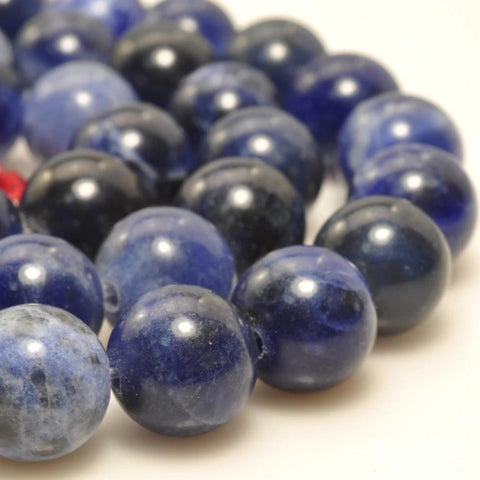 47 pcs of A Grade-- Natural Blue stone smooth round beads in 8mm
