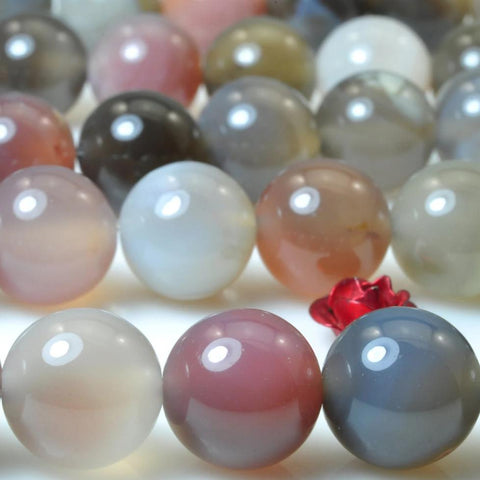 37 pcs of  Natural  Botswana Agate smooth round beads in 10mm
